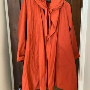 Eileen Fisher spring! burnt orange trenchcoat, size large